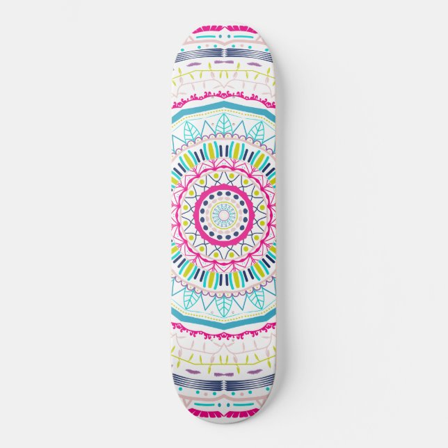 Skateboard mandala coloré (Recto)