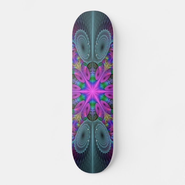 Skateboard Mandala Coloré Frappant Art Fractal Kaléidoscope (Recto)