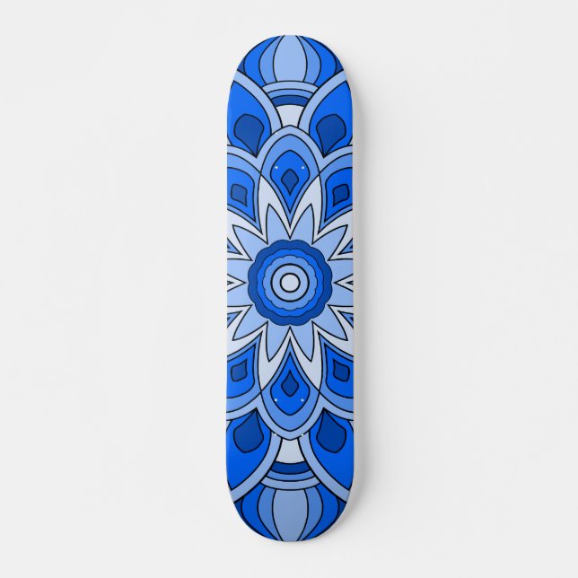 Skateboard Mandala en bleu (Devant)