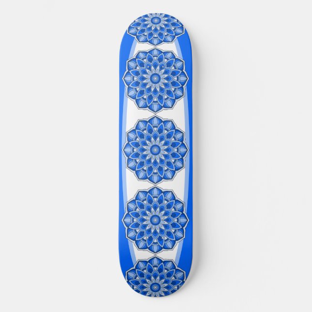 Skateboard Mandala en bleu (Recto)