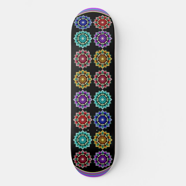 Skateboard Mandala en différentes couleurs (Recto)