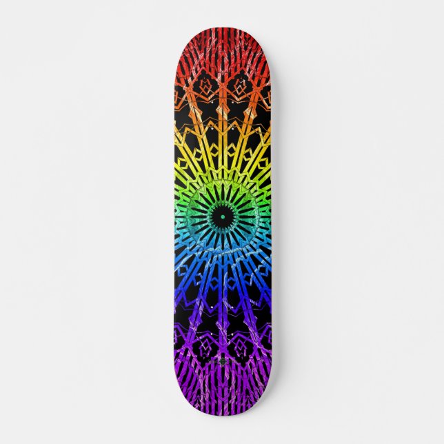 Skateboard Mandala Looking Glass ( Arc-en-ciel 2 ) (Devant)