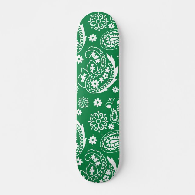 Skateboard Mandala Motif Vert et blanc Halloween Automne Aut (Devant)
