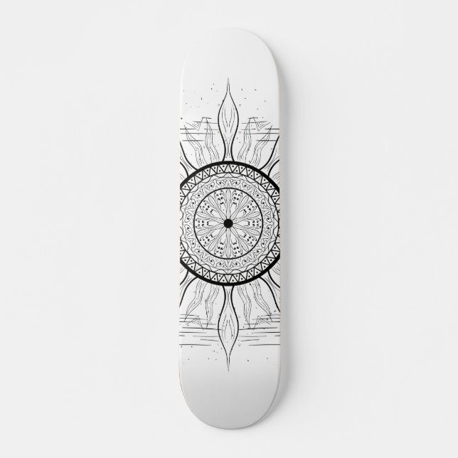 Skateboard Mandala solaire 1 (Devant)