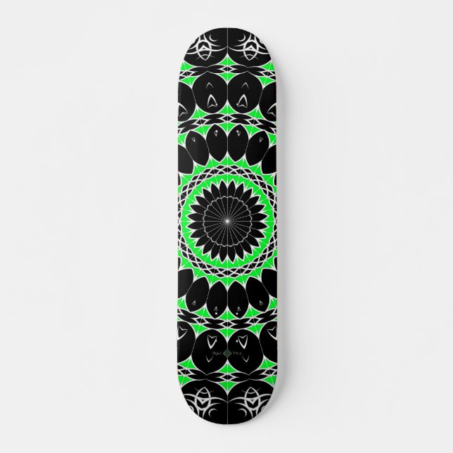 Skateboard Mandala Tribal Celtique (Vert) (Devant)