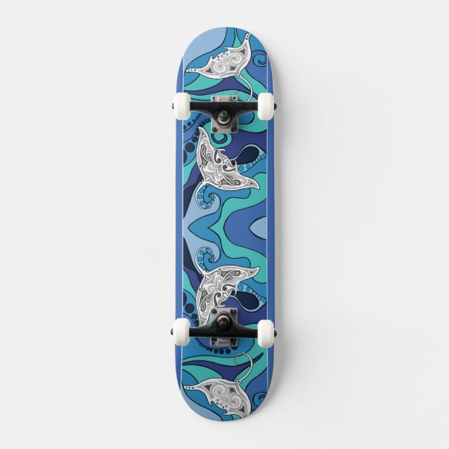 Skateboard Manta Rays in Paradise (Recto)