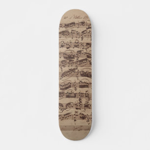 Skateboard Manuscrit Bach Musique Feuille Antique