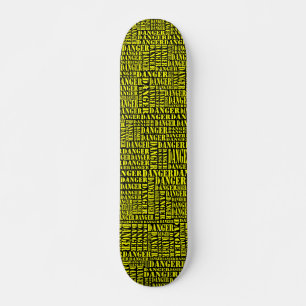 Skateboard Many Dangers - Yellow on Black