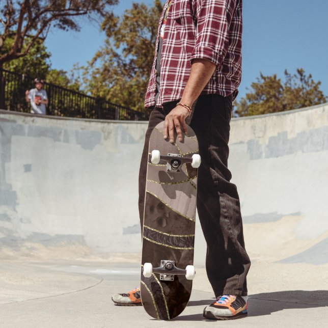 Skateboard Marbre Agate Or Glam 4 - paysage (Extérieur 2)