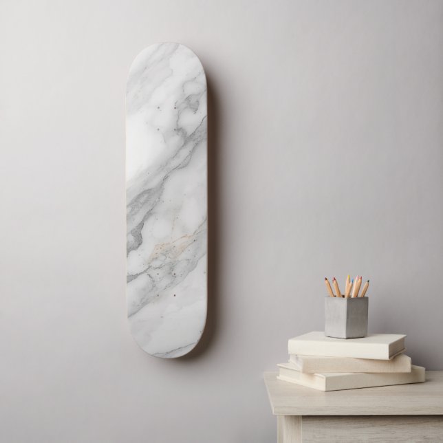 Skateboard Marbre Blanc (Art mural)