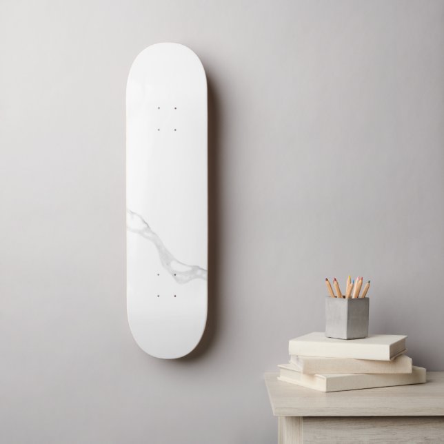 Skateboard Marbre Blanc  (Art mural)