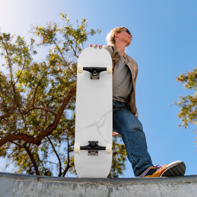 Skateboard Marbre Blanc  (Extérieur 1)
