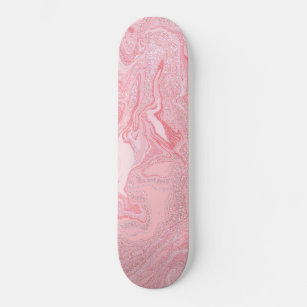 Skateboard Marbre de Parties scintillant rose corail brillant