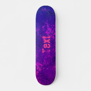 Skateboard marbre de pierre Abstrait texturé marine rose viol