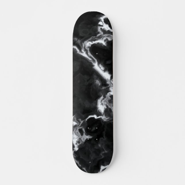 Skateboard Marbre noir classique gris blanc personnaliser diy (Devant)