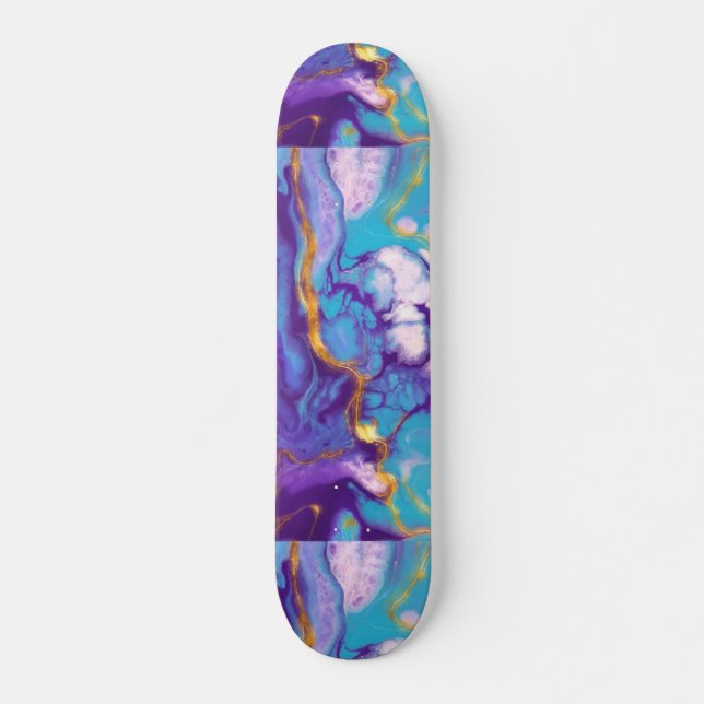 Skateboard Marbre pourpre (Devant)