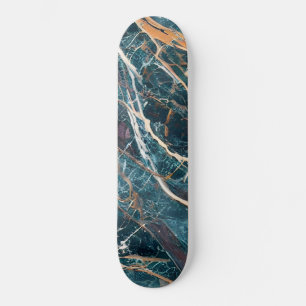 Skateboard marbre vert, marbre doré (marbre art. 1)