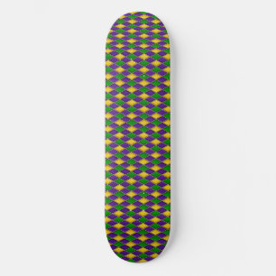 Skateboard Mardi Gras Harlequin Motif Patinage - sombre