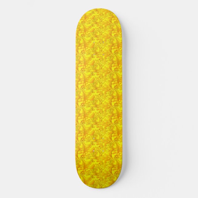 Skateboard Marigold jaune Floral Motif sans joint (Recto)