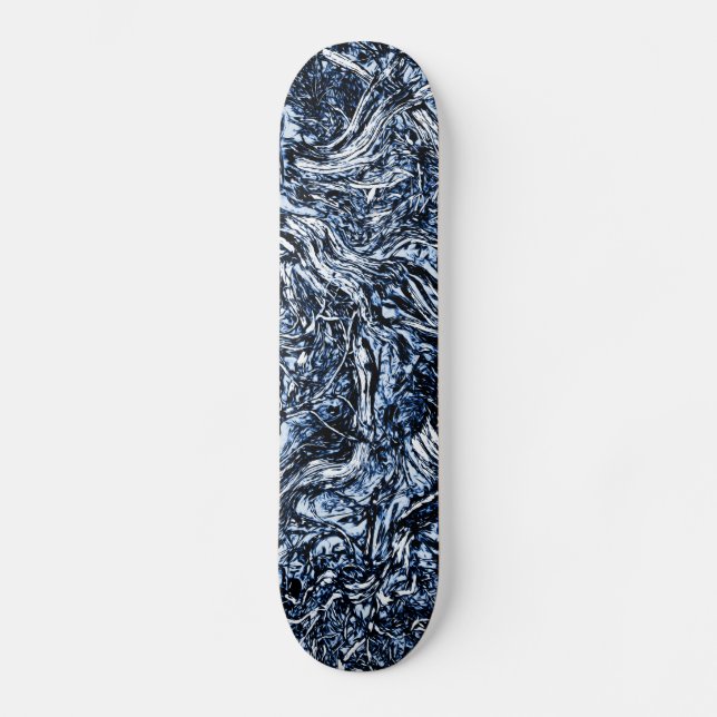 Skateboard Marine Blue Nature Motif Abstrait (Recto)