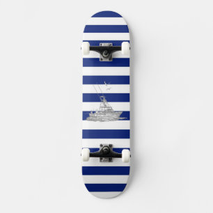 Skateboard Marlin Pêche Chrome sur les bandes Nautiques