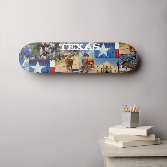 Skateboard Marque Texas Photo Mosaic Dd (Art mural (Horz))