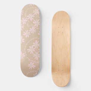 Skateboard Maz bulles florales Polka point - rose Brown clair
