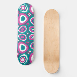 Skateboard Maz Oeufs psychédéliques - Magenta Blanc Turquoise
