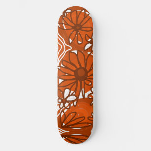 Skateboard Mazipoodles Fleurs d'Amour - Brown orange brûlé
