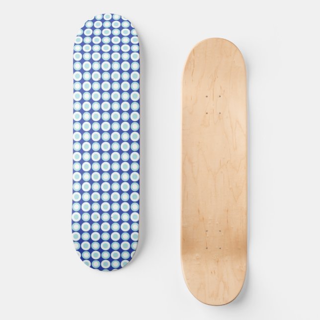 Skateboard Mazipoodles Polka Dot Donuts - Navy Duck Egg Blue (Recto)