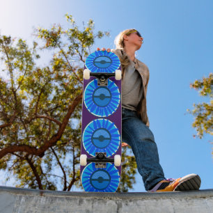 Skateboard Mazipoodles Sunflower Sunshine : Bleu 6