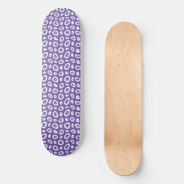 Skateboard Mazipoodles Teardrops Abstraits - Blanc Violet (Recto)