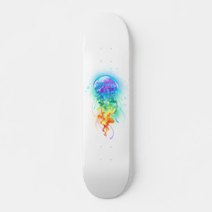 Skateboard Méduse arc-en-ciel