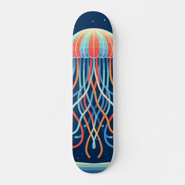 Skateboard méduse marine/plage/côtière (Devant)