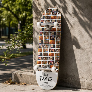 Skateboard Meilleur Papa 6 Collage de Photos Famille Motif de