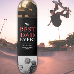 Skateboard Meilleur papa jamais Noir Père`s Day 2 Photo Colla<br><div class="desc">Modern Best Papa Ever Black Père`s Day 2 Photo Collage skateboard avec des noms. La typographie rouge et blanche tendance est sur un arrière - plan noir. Ajoutez 2 photos préférées et vos noms dans le doux message. Ce skateboard personnalisé moderne est un cadeau parfait pour un père ou un...</div>