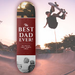Skateboard Meilleur papa jamais Rouge Père`s Day 2 Photo Coll<br><div class="desc">Modern Best Papa Ever Red Père`s Day 2 Photo Collage skateboard avec des noms. La typographie blanche tendance est sur un arrière - plan rouge foncé. Ajoutez 2 photos préférées et vos noms dans le doux message. Ce skateboard personnalisé moderne est un cadeau parfait pour un père ou un nouveau...</div>