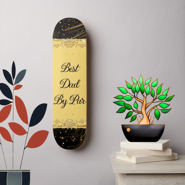 Skateboard Meilleur Papa Par Moderne Calligraphie Léoniste Sw (Best Dad By Par Modern Calligraphy Leafy Swirl Fun Skateboard)