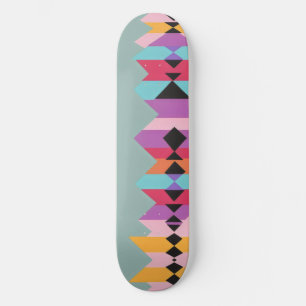 Skateboard Mélange de Motifs géométriques rétro