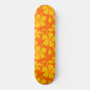 SKATEBOARD MÉLANGE ORANGE HULA HAWAÏEN (HIBISCUS)