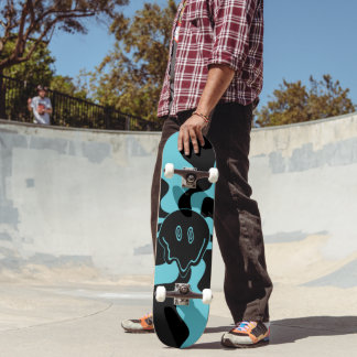 Skateboard Melt de sourire - Bleu et Noir