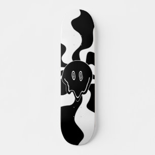 Skateboard Melt de sourire - Noir et Blanc