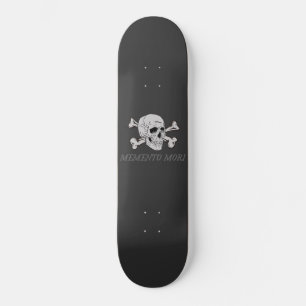 Skateboard Memento Mori Crâne Gris et Os Croisés