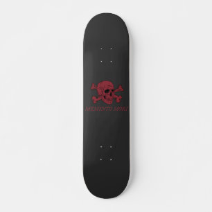 Skateboard Memento Mori Rouge Cramoisé Crâne et Os