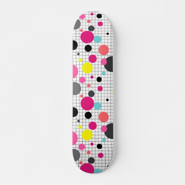 Skateboard Memphis pois (Devant)