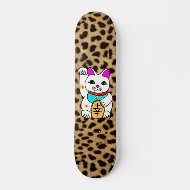 SKATEBOARD MEOWIES CHANCE CAT MANEKI NEKO LEOPARD (Devant)