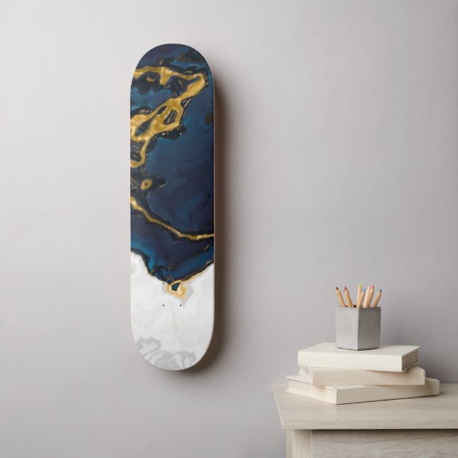 Skateboard Mer en marbre bleu émeraude (Art mural)