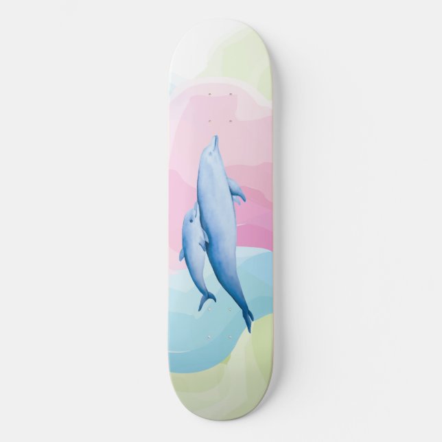 Skateboard Mer Extraordinaire avec dauphins (Recto)