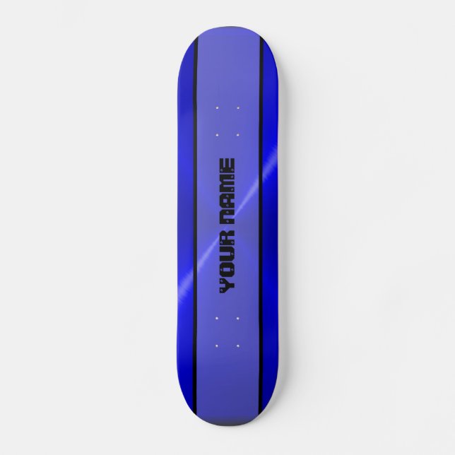 Skateboard Métal brillant bleu 2 d'acier inoxydable (Recto)