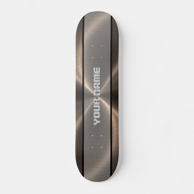 Skateboard Métal brillant en bronze 2 d'acier inoxydable (Recto)